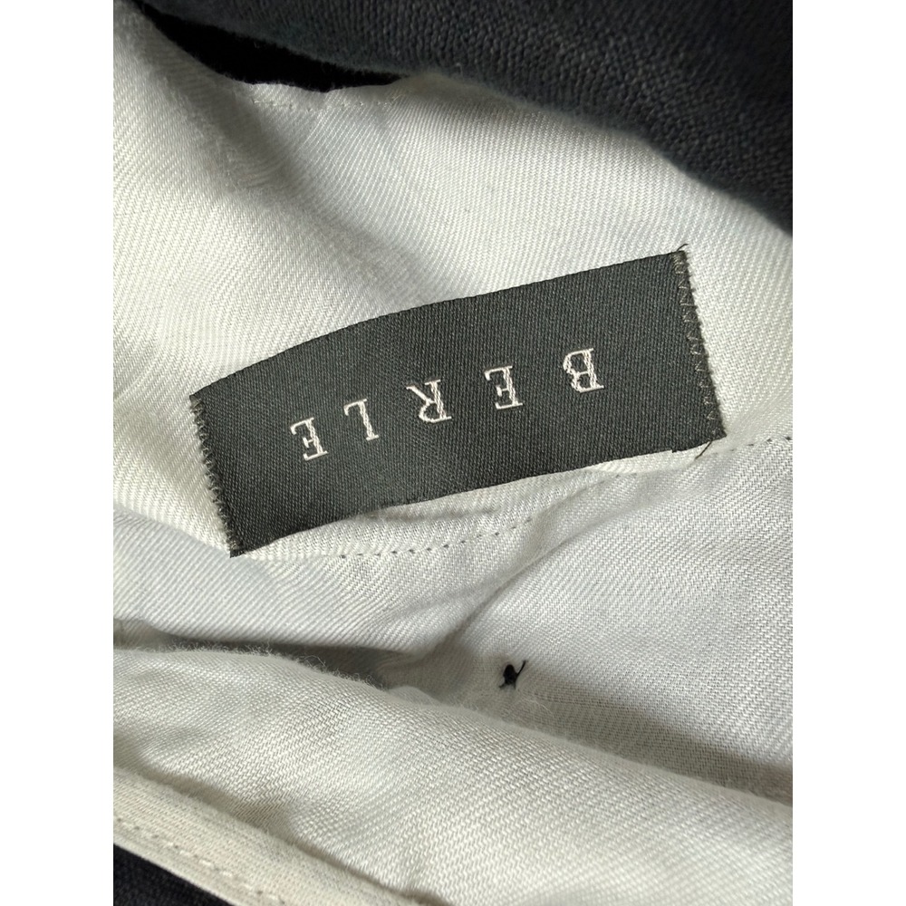 Mens Black 100% Linen Pleated Shorts Size 40 Regular Lightweight Summer Casual - Picture 9 of 9